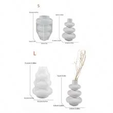 DIY Resin Mold, Modern Minimalist Dried Flower Vase Silicone Mold, Nordic Style Plaster Flower Vase Mold, Home Decor Accessory For Living Room And Dining Room, Floral Arrangement, Suitable For DIY Handcraft - White - View 3