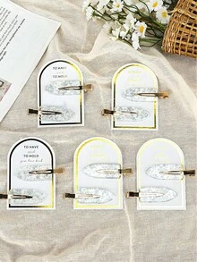 12/10/6/4/2pcs Women Silver Glitter Bridesmaid Hair Clips, Cardboard Crease-Free Hair Clips For Wedding Proposal Gift - Silver - View 8