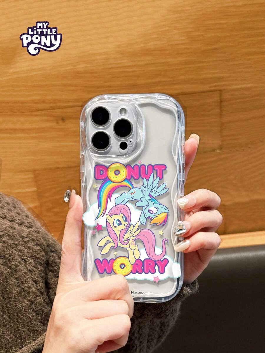 MY LITTLE PONY Official Genuine Phone Case, Cream Texture Transparent Shockproof Anti-Scratch Phone Case Suitable For IPhone 17, 17 Pro, 17 Pro Max, 11, 12, 13, 14, 15, 16 Pro, 16 Pro Max, 14 Plus, 15 Plus, 16 Plus, XR, XS Max, Women's Phone Case - Clear - View 1