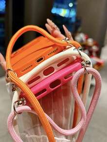 Compatible With IPhone 14 Pro Max/11/12/13/14/15/16 Crossbody Lanyard Phone Case, Adjustable & Detachable Holder, Shockproof TPU Material, Hands-Free, Compatible With IPhone 17/17 Pro/17 Pro Max/Air Series Soft Case With Lanyard - Orange - View 4