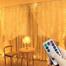 Đèn dây hoa trang trí tiệc cưới lãng mạn, đèn rèm LED điều khiển từ xa, 8 chế độ chiếu sáng, đèn dây sao chạy bằng USB cho phòng khách, phòng ngủ, sân khấu, trang trí trong nhà, đèn trang trí ngày lễ cho Eid, Lễ Phục Sinh, Ngày của Mẹ, Sinh nhật, Lễ đính hôn, Đám cưới. - Đèn rèm USB - Xem 33