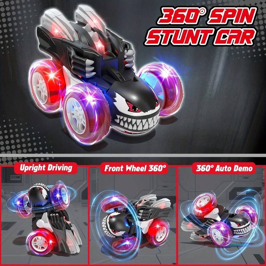 Xe điều khiển từ xa xoay 360° - Điều khiển từ xa 2.4GHz, đèn LED, địa hình đa năng | Xe đồ chơi điều khiển từ xa có thể sạc lại | Quà tặng năm mới/sinh nhật cho bé trai và bé gái