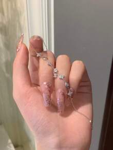 rundraw 1pc High Quality Fashionable Double-Layer Heart-Shaped Anklet, Made Of Waterproof Steel, Non-Fading, Suitable For Daily Wear, Parties, Gatherings And Beach