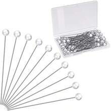 Pins Faux Pearl White Wedding Head Straight Bouquet Pins For Sewing Craft Wedding Decorations(100 Pieces) Local Shipping - Variants1 - View 6
