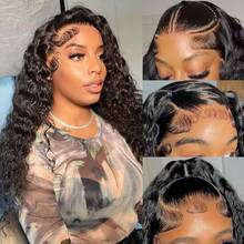 40 Inch Put On And Go Glueless Human Hair Wig Deep Wigs Human Hair 5x5 HD Lace Closure Transparent 250% Density Pre Plucked Pre Cut With Invisible Bleached Knots 3s Ready To Wear Silky Straight Wigs For Beginners Natural Black Color No Glue Needed - Natural Black - Xem 6