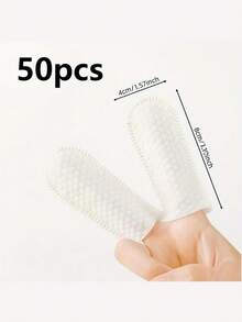 50/100 buc mâneci pentru degete de curățare pentru animale de companie - mâneci de unică folosință pentru degete pentru câini, pisici și alte animale de companie, esențiale pentru îndepărtarea tartrului, curățarea urechilor și împrospătarea respirației, convenabile de transportat și ușor de curățat, mențin animalele de companie curate - Multicolor - Vizualizare 9