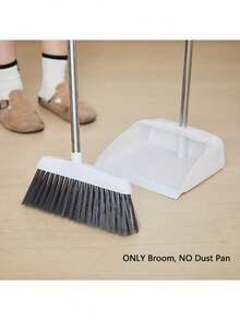 重型商用/家用超长刮水扫帚 - 4 层防风刷毛，不掉毛塑料扫帚，带人体工学手柄，适用于硬地板、角落 - 家庭、办公室、仓库、工厂清洁 ( )