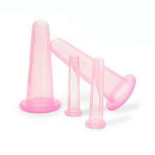 4 Pieces Facial Cupping Set Silicone Vacuum Cupping Cups For Face And Eye Cupping Massage