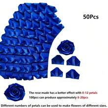 300pcs Pre-Made Satin Rose Petals, Semi-Finished Product, Suitable For Eternal Rose DIY Bouquets, Everlasting Flowers, Rose Satin Petals, Applicable For Anniversary, Birthday, Mother's Day, Gift For Mom, Gift For Best Friend, Birthday Gift, Bridal Bouquet, Gift For Her, Artificial Flowers, Home Decor, Wedding Decor, Wedding Accessories, Gift For Women - Royal Blue - View 12