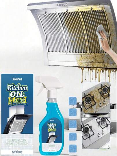 jakehoe 大容量厨房去油污清洁剂，专为快速溶解顽固油脂而设计，可去除油渍、污渍和灰尘，强效厨房清洁液，使用方便。