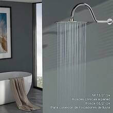 fdgcBrazo y Chapetón de Acero Inoxidable para Regadera de DuchaCuello de Cisne de Arco Alto en Forma de S Tubo Prolongador de Acero Inoxidable para Duchas Altas 21 Pulgadas Cromo MX-CV-50038ser - Cromo 54CM - Ver 3