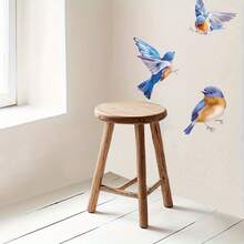 1Set Tree Branch Hanging Vine Wall Stickers, Green Leaf Flower Birds Wall Decals, For Living Room Bedroom TV Background Wall Decor - Multicolor - View 8