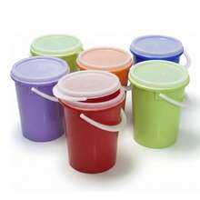 Cubetas Con Tapa Platico 1.5 Litros Bote Lechero Colores Tapa Hermetica Dulcero - Multicolor - Ver 4