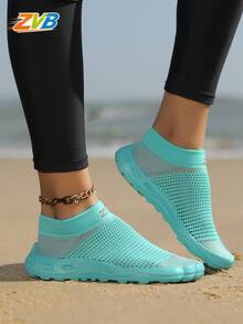 ZVB Women's Beach Shoes, Water Shoes, Barefoot Training Shoes, Lightweight Anti-Slip Design, Suitable For Fitness Training, Beach Surfing, Swimming, Pool, Outdoor Hiking - màu xanh da trời - Xem 8