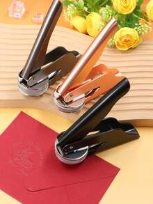 Customized Text Clamp Stamp, Book Embossing Machine, Personalized Embossing Stamp, Customized Stainless Steel Embossing Machine, Can Be Customized As Birthday Gift, Teacher's Day Gift, Gift For Book Lovers, Multi-Purpose, Envelope, Invitation, Napkin, Anniversary - Style B - View 5