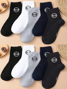 Marvel 1 Pair/5 Pairs/10 Pairs Men's Crew Socks - Spider-Man Patterned Crew Socks, Solid Color Sports Crew Socks, Versatile Style, Suitable For Daily Wear And As Holiday Gifts - Multicolor - View 7
