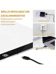 EstiloSDYSM Mesa De Luz Dibujo A4,Almohadilla De Luz Led,Tablero De Luz Con USB,Dibujo De Luz Para Dibujo De Diamantes, Dibujo, Bocetos, AnimacióN, CopiaVersióN Mejorada - 1 - Ver 6