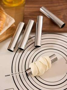 3/5/10pcs Large Stainless Steel Danish Croissant Mold, Suitable For Baking Pastries, New Year, Christmas Parties, Rama Kitchen Essentials, Baking Purposes, Family Gatherings, Afternoon Tea, Back To School Season, Etc. - Silver - View 5