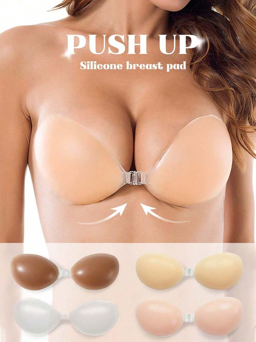 Sticky Silicone Bra - Push-Up Adhesive Bra Inserts Women, Sleeveless Dresses & Cocktail Parties - 杏色 - 查看 1