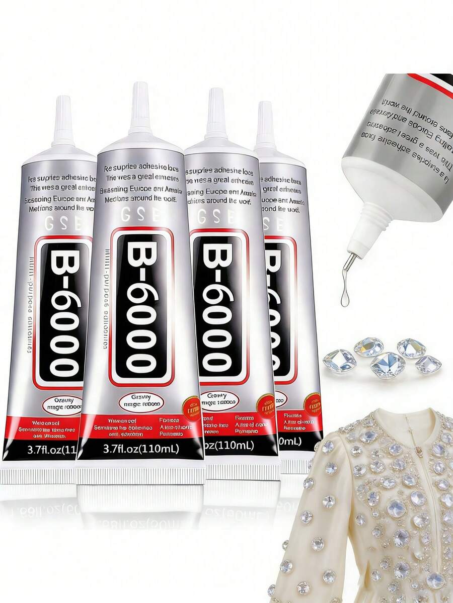 B6000 Handmade Crystal Glue, 25/50/110ml Transparent B-6000 Super Jewelry Glue, Transparent Industrial Adhesive Suitable For Fabric, Phone Repair, Jewelry Making, Crystal Stone Setting, Nail Art, Stone, Wood, Glass, Etc. - B6000 - View 1