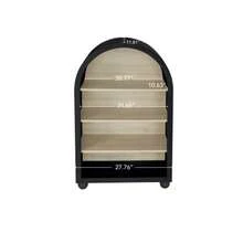 Schwarzes Bücherregal Mit Bogenförmigem Design, Höhe 120 Cm, Vier Ebenen Mit Großem Stauraum, Modernes Design, Geeignet Für Wohnzimmer, Schlafzimmer, Arbeitszimmer Und Büro.(70.5x30x116cm) - Black - View 3