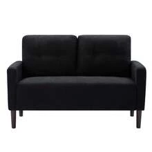 Nivtlpre Modern Loveseat Sofa For Small Space, Removable Back Cushions, Solid Wood Frame & Legs, 3 Colors, Easy Assembly, For Living Room Apartment Office Cafe - màu đen - Xem 5