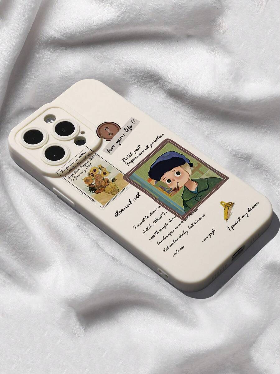 1pc Van Gogh Oil Painting Pattern Anti-Fall Cute Phone Case Compatible With IPhone 13/11/17/17pro/16/14/15/15pro/15 Plus/15 Promax/7plus/8plus/X/Xs Max/Xr/11pro/12pro/13pro/14pro/12mini/13mini/11promax/12promax/13promax/14promax/14plus/17pro Max/17Air/6/6s Plus/7/8/16Pro/16plus/16promax/Se2/17promax&Compatible With Samsung Galaxy/A54/A14/A12/A13/A15/A32/A33/A24/A52S/S20/S21/S22/S23/S24/S23Plus/S24ultra/S25/A15/A33/A23 - Multicolor - View 1