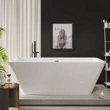 Freestanding Bathtub 66 Inch Soaking Tub For Modern Bathroom Remodel, Deep Home Spa Bath For Relaxation And Comfortable Bathing Experience - 66 Inches - View 1