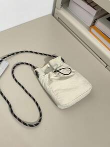 Men's Mini Messenger Bag, Shoulder Bag, Crossbody Bag, Wallet Phone Bag - White - View 6