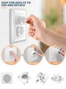 4/6/8pcs Plug Cover With Pull Handle Baby Proof Electrical Outlet Covers Safety Locks