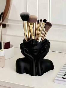 1pc Plastic Human Body Shaped Desk Organizer, Pen/Makeup Brush Holder