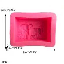 1pc Elephant Pattern Rectangular Craft Soap Silicone Mold - Pink - View 5