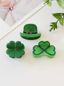 3件套女士优雅仿四叶草发夹，帽子迷你发夹，刘海和侧边发夹，适合日常佩戴，波西米亚风优雅女士发饰，时尚发爪夹 - 彩色 - 查看 7