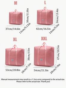 1个大容量绗缝洗衣袋，防水可折叠旅行手提袋，可用作随身行李、旅行包、简易行李袋（款式随机），适合旅行、宿舍、卧室、返校、过夜包、健身包、周末包 - 粉色 - 查看 10