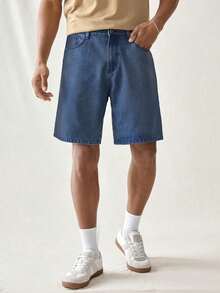 Teenage Boys' Fashionable Casual Multi-Craft Denim Shorts, Blue - Dark Wash - View 4