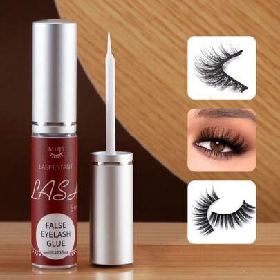1 Pack Transparent Eyelash Glue (6ml), Super Strong Adhesive, Long-Lasting & Durable, Wear-Resistant, Quick-Drying, Waterproof, Non-Irritating, Latex-Free, Suitable For False Eyelashes And Eyelash Clusters, Suitable For Sensitive Eyes, DIY Eyelash Products For Home Use.