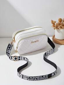 Women's Quilted Rhombus Shoulder Bag, Small Square Crossbody Bag