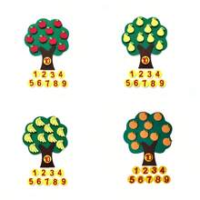 1/4/5 Pieces Of Felt And Non-Woven Fabric Kindergarten Toys And Teaching Aids, Fruit Tree Math Montessori Game Learning Numbers 1-10, School, Students, Stationery, Study Supplies, Kindergarten Children's Education And Learning Toys, Math Toys - Multicolor - View 18