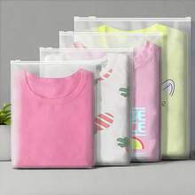 10pcs Clear Plastic Clothing Packaging Bags With Frosted Zipper, 5pcs/Pack, Vent Holes For Clean And Secure Shipping Of T-Shirts, Shirts, And Documents - 10 - View 12