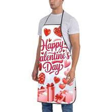 1 Stück Schürze mit Happy Valentine's Day Motiv mit bunten Herzluftballons und Geschenkboxen Design, ideal für romantisches Kochen und Backen, Valentinstag Party Dekoration, Feier Zubehör, festlicher Kochschürze - Verschiedenfarbig - Übersicht 5