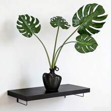 1/3 Pcs Artificial Monstera Leaves With Long Stems For Vase - Fake Tropical Plant Palm Leaves Realistic Turtle Leaf/Banana Leaf Suitable For Home Wedding Party Decoration Indoor Outdoor Home Office Garden Living Room Decoration - Green - View 6
