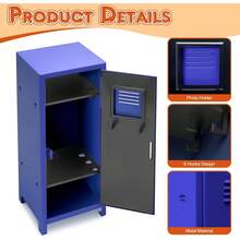 Mini locker, pequeño armario metálico para computadora, caja de , caja fuerte para dinero y caja de - Negro - Ver 4