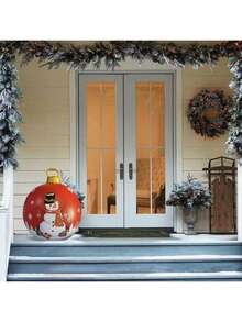 Bola Inflable Gigante de Navidad con Bomba, Esferas Gigantes Navideñas 60CM, Muñeco Nieve Esferas Navideñas Gigantes, Perfecto para Decoración Interior y Exterior y Decoración Navideña Navidad - 1 - Ver 4