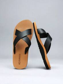 HISQIM Men's Yoga Mat Cross-Strap Sandals With Arch Support And Comfortable Cushioning, Suitable For Walking And Indoor/Outdoor Wear. - Brown - View 2