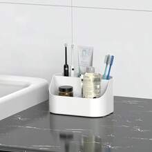 Countertop Toothbrush Holders For Bathrooms Plastic Toothpaste And Electric Tooth Brush Holder Storage Caddy Stand For Shower 5 Slots Cute Bathroom Counter Organizer For Vanity White - trắng - Xem 6