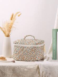 1件個性化刺繡花卉化妝包/收納袋，大容量，多功能客製化禮物，伴娘禮物，伴娘邀請禮物，單身派對禮物，旅行收納袋，母親節禮物，送給她的禮物 - 彩色 - 查看 10