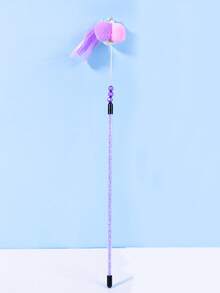 New Cat Toys - Handmade Jingle Sticky Rice Ball Cat Teaser, Crystal Tube Feather Cat Wand, Cat Supplies - Multicolor - View 9