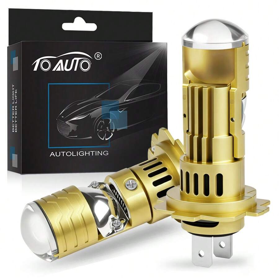 TOAUTO 2个80W 20000LM超亮H7 LED大灯灯泡，适用于汽车雾灯，高亮远近光一体 - H7 - 查看 1