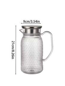 1pc Large Capacity Juice Storage Jar With Flip Lid - Refrigerator Pitcher For Hot And Cold Beverages, Reusable For Refrigerator, Pantry, Kitchen - Perfect For Tea, Water, Juice, Soup, Beverage Dispenser