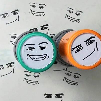 Random Color Stamp Box - Cute & Fun Black Stamps - Novelty Stamps - Suitable For Daily Office, Labels And Signage Stamps, Christmas, Halloween, Valentine's Day